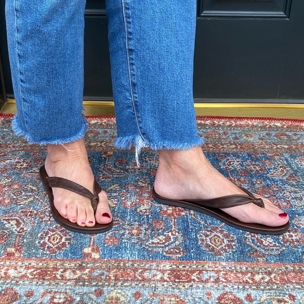 Saks Fifth Avenue Leather Flip Flops